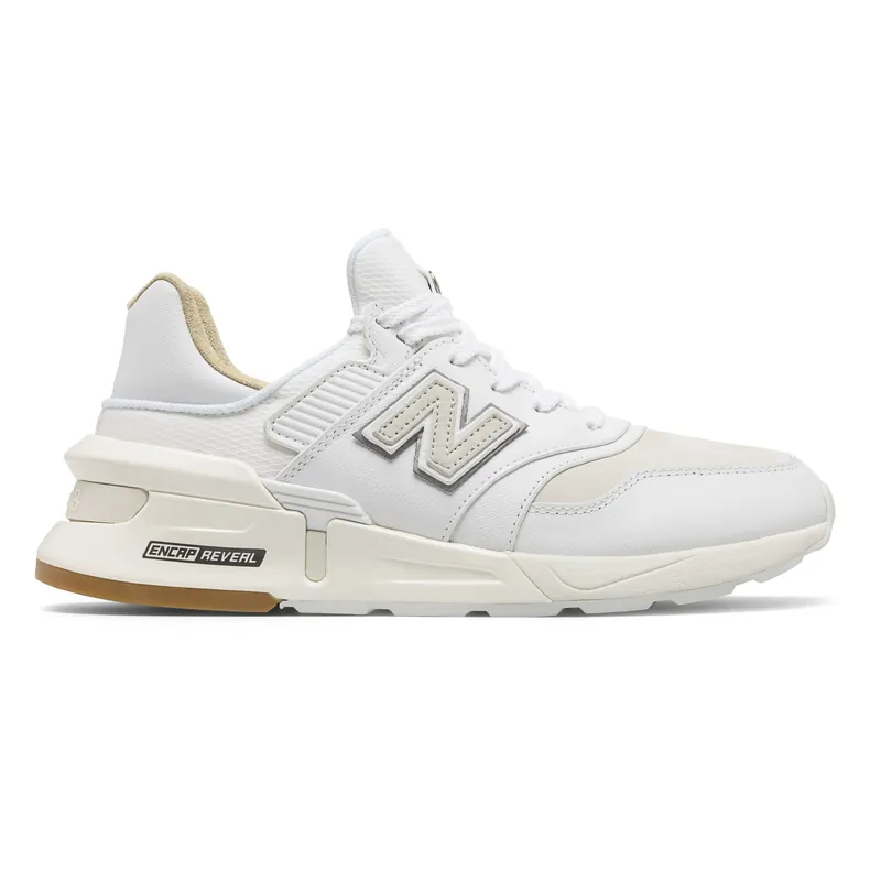 New Balance White Saffiano Leather