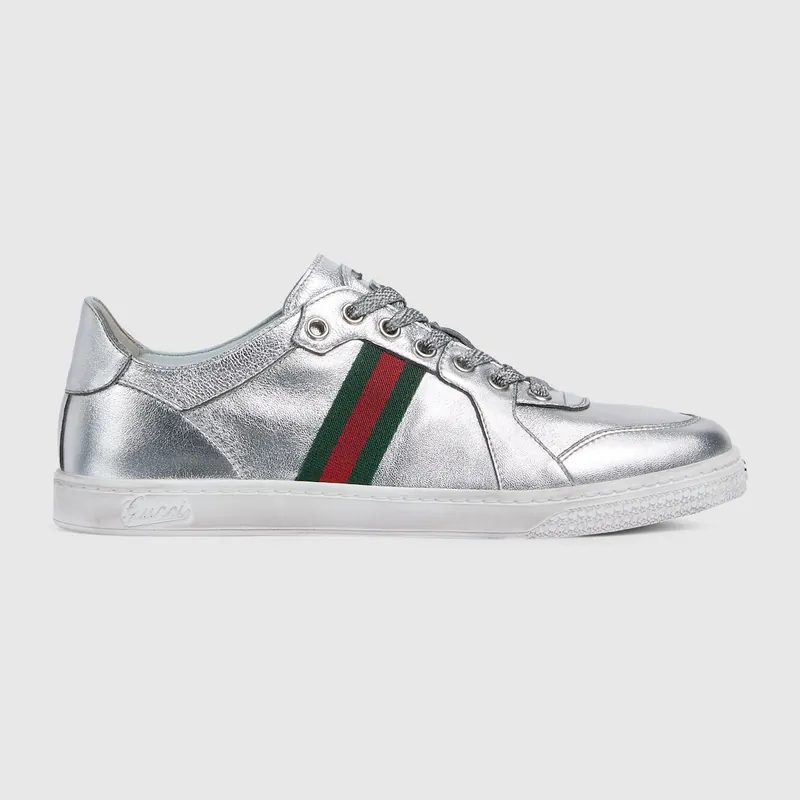 Gucci Metallic Silver Leather