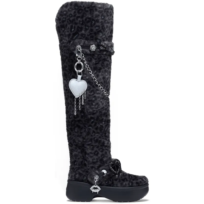 Crocs Classic Unfurgettable Leopard Knee High Boot