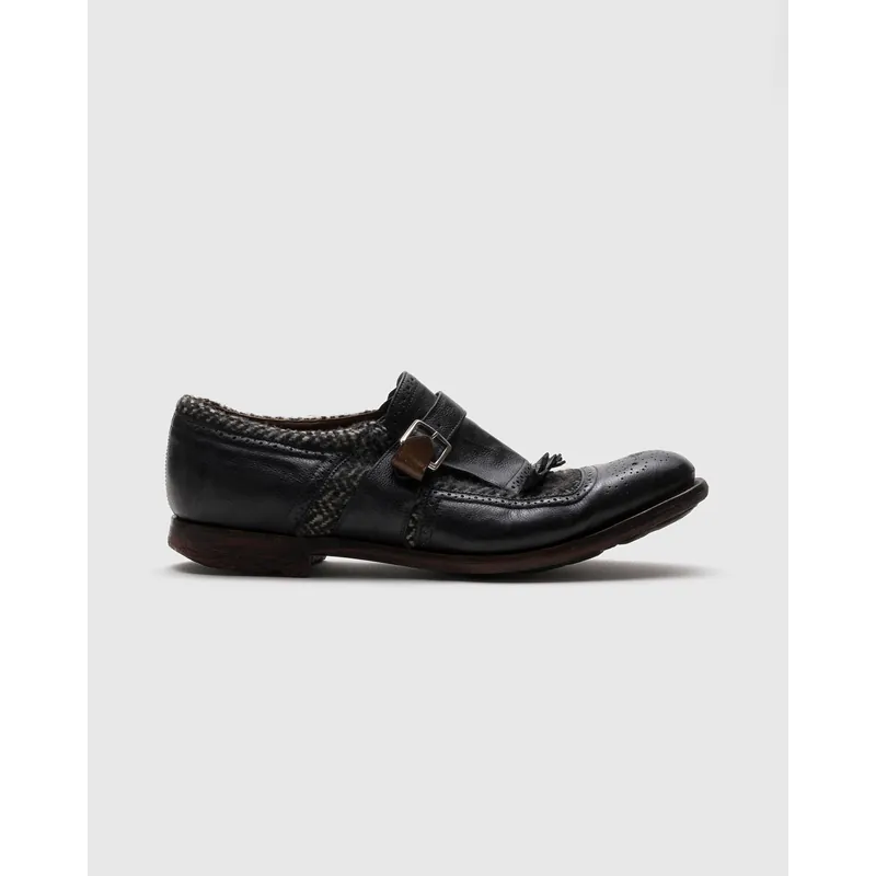 Church's Antiqued Leather and Wool Monk Strap
